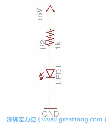 如圖所示放置一個(gè)開關(guān)（switch）、10K電阻器（10k resistor）和0.1μF的電容（0.1μF capacitor），并把開關(guān)的一端連到接地端上。