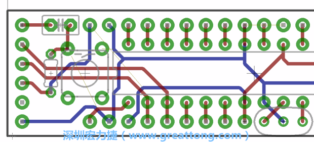 4.2. 然后在電路板的背面進行布線。