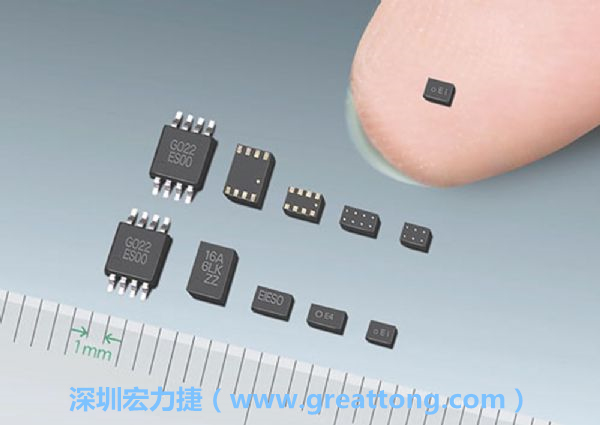 常規(guī)IC與WLP制作的封裝設(shè)計(jì)元件，尺寸有極大的差異，WLP僅需晶粒尺寸就有相同的電氣特性。