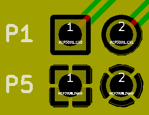 TOP層鋪鋪的狀態(tài)，到下方排pad為GND，連接GND Copper zone 都是設(shè)定Thermal relief Pad