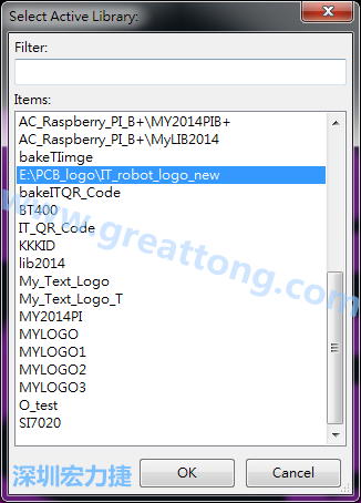 若要存到另外一個library 里， 要點選在File->Current library 重新再選擇Active Library， 就可以點選 File->Save Module in Acitve library 